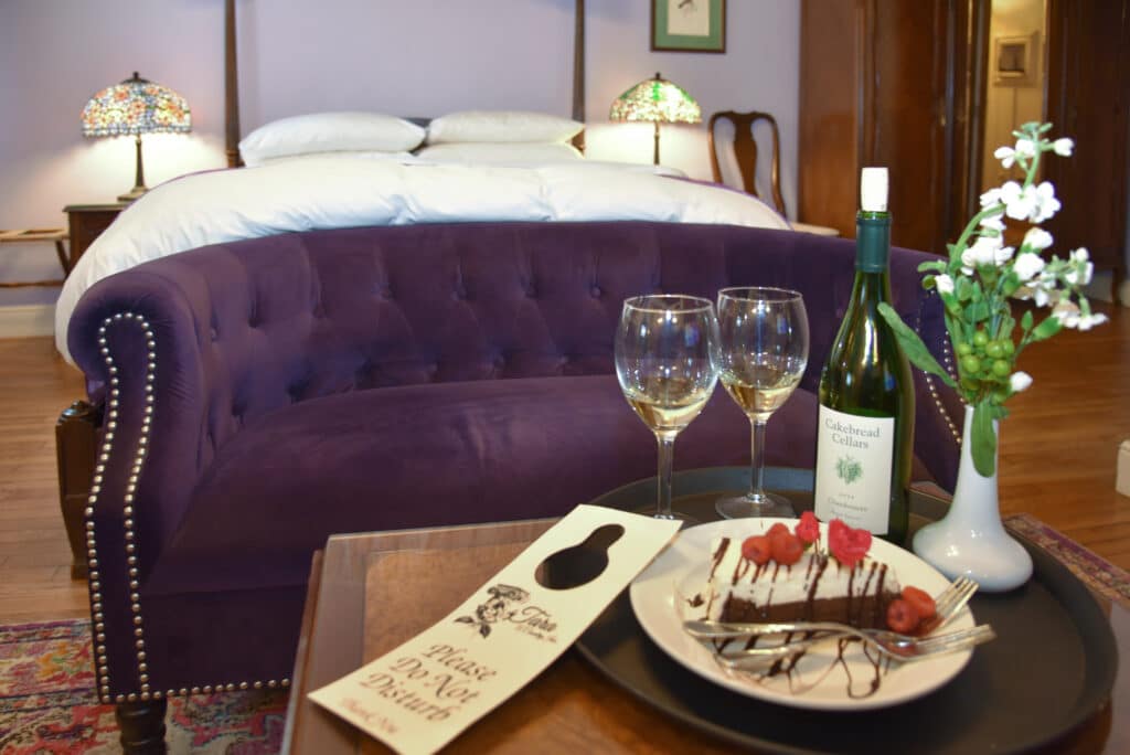 The Lilac Room with Romantic add-ons for your Mercer County PA getaway.
