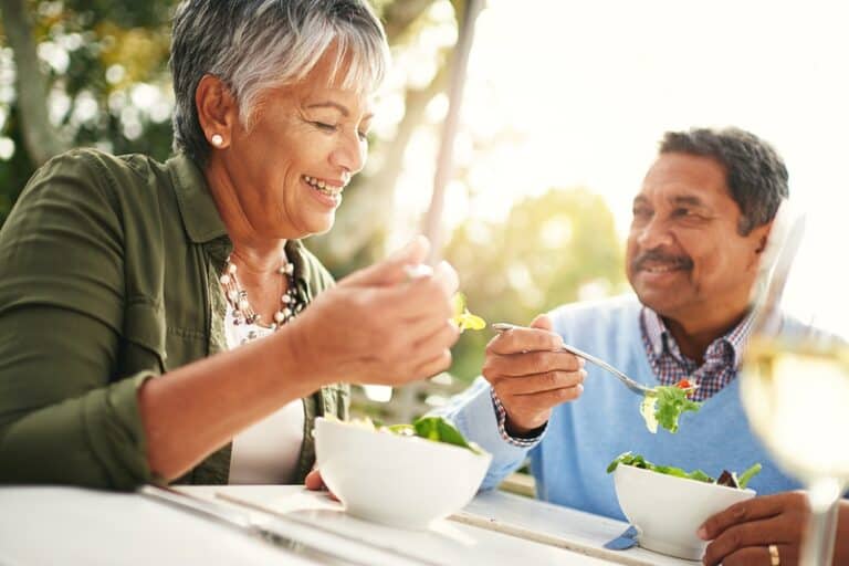 Best Restaurants in Sharon, PA, for dining out this summer and fall, happy couple enjoying a salad